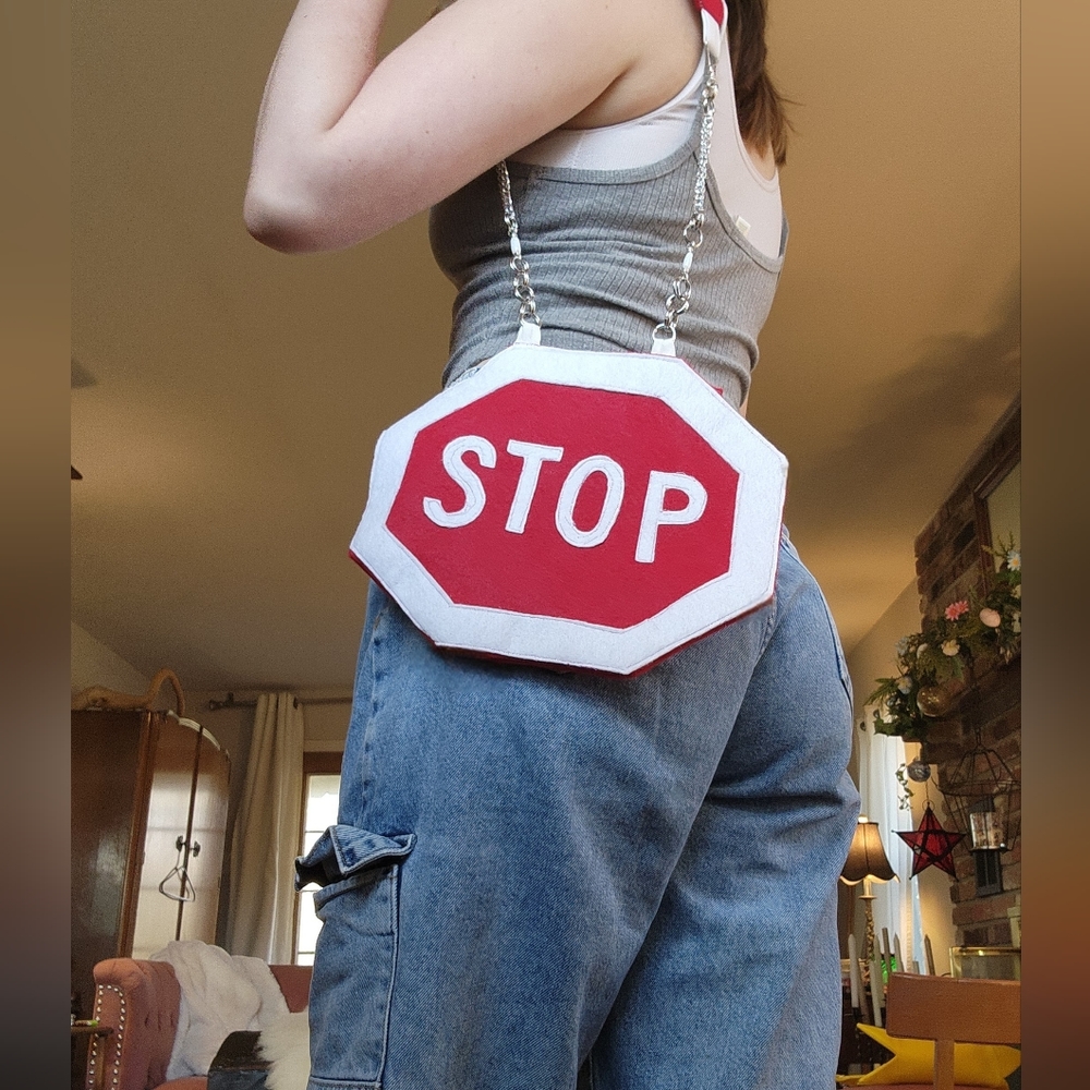 Stop sign tote bag